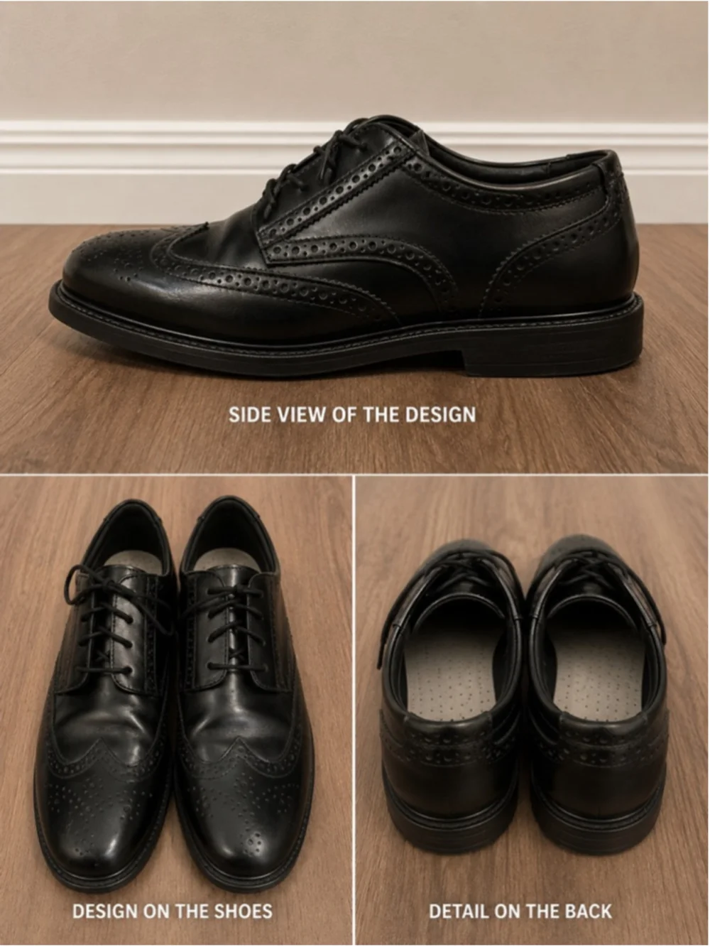 Nunn Bush Men’s Wingtip Oxford Dress Shoes Size 13M Black Leather Comfort Gel